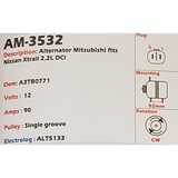 Alternator Nissan Xtrail 2.2L DCI 12V 90A A3TB - AM-3532