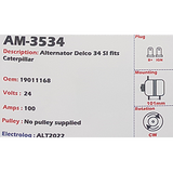 Alternator Caterpillar 34SI 24V 100A  - AM-3534