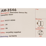 Alternator Caterpillar D10R Dozer 24V 95A  - AM-3546