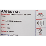 Alternator AAK Case Loader / Skid Steer 12V 120A - AM-3576G