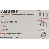 Alternator Deutz / KHD / Liebherr / Faun / Ford 24V 55A N1 - AM-3585