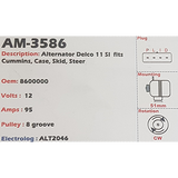 Alternator Case Skid Steer 11SI 12V 95A  - AM-3586