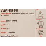 Alternator Toyota Hilux diesel (91>) 12V 40A  - AM-3590