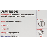Alternator AAG Perkins (AD3 - AD4 - A3 - A6 - AT6 ENGINES) 12V 33A
 - AM-3595
