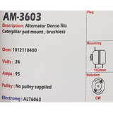 Alternator Caterpillar 24V 95A  - AM-3603