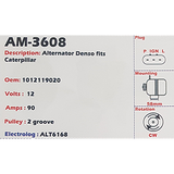 Alternator Caterpillar 12V 90A  - AM-3608