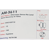 Alternator Land Rover Discovery III TDV6 12V 150A - AM-3611