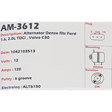 Alternator Ford 1.6L - 2.0L TDCi / Volvo C30 - C50 12V 120A  - AM-3612