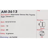 Alternator Toyota Aygo/ Citroen C1 12V 80A  - AM-3613