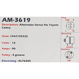 Alternator Toyota Camry 12V 90A  - AM-3619