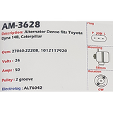 Alternator  Toyota Dyna /Caterpillar 24V 50A  - AM-3628