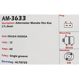 Alternator Kia K2700 12V 55A - AM-3633