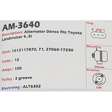 Alternator Toyota Land Cruiser 4.2L 12V 120A - AM-3640