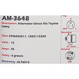 Alternator Toyota Camry 12V 70A - AM-3648