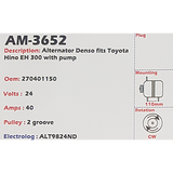 Alternator Toyota Hino EH300 24V 40A - AM-3652