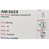 Alternator Chery QQ 12V 75A - AM-3653