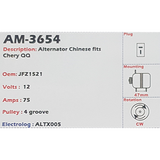 Alternator Chery QQ 12V 75A - AM-3654