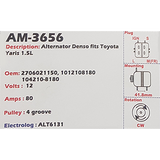 Alternator Toyota Yaris 1.5L 12V 80A - AM-3656