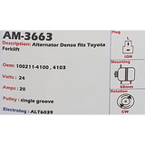 Alternator Toyota Forklift 24V 20A - AM-3663
