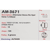 Alternator Toyota Cressida12V  - AM-3671