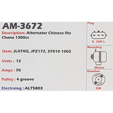 Alternator Chana 1300CC 1.3L 12V 70A JL474Q - AM-3672