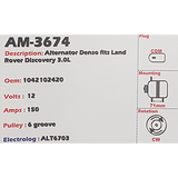 Alternator Land Rover Discovery3.0L TD 12V 150A - AM-3674