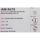 Alternator Isuzu 3.0L Diesel 24V 50A - AM-3675