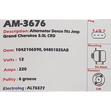 Alternator Jeep Grand Cherokee 3.0L CRD 12V 220A - AM-3676