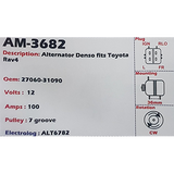 Alternator Toyota Rav4 3.5L V6 12V 100A - AM-3682