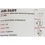Alternator Hyundai H1 2.5L CRDI 12V 110A - AM-3689