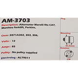 Alternator Manitou / Caterpillar 12V 85A - AM-3703