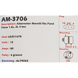 Alternator Ford Focus 1.6L - 2.0L (V-TEC ENGINE) 12V 80A A115I - AM-3706