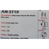 Alternator Mercedes-Benz Unimog / Deutz 12V 55A K1 - AM-3710