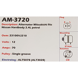 Alternator Nissan Hardbody 2.4L Petrol 12V 70A A5TA - AM-3720