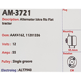 Alternator AAK Fiat Tractors / Iveco 12V 55A - AM-3721