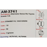 Alternator Toyota Avanza 1.5L 12V 70A - AM-3741
