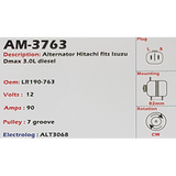 Alternator Isuzu 3.0L Diesel DMAX (4JX1-ENGINE) 12V 90A - AM-3763