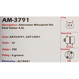 Alternator Ford Telstar 4.0L 12V 110A A3TA - AM-3791