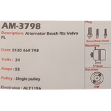 Alternator Volvo FL 4 - 6 - 7 Series A35 Articulated Dumper 24V 55A N1 - AM-3798