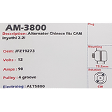 Alternator CAM Inyathi 2.2L / Toyota (4Y-ENGINE) 12V 90A JFZ - AM-3800