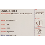 Alternator Volvo Truck 24V 120A HD10LEB - AM-3803