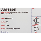 Alternator Deutz KHD Insulated Iskra - AM-3805