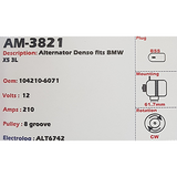 Alternator BMW X5 3.0L 12V 210A - AM-3821