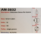 Alternator Kubota 12V 45A - AM-3832