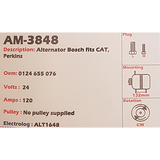 Alternator Caterpillar / Perkins 24V 120A HD10LEB - AM-3848