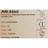 Alternator Honda CRV 2.2L CTDI 12V 120A - AM-3860