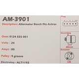 Alternator Mercedes-Benz Actros 24V 80A NCB1 - AM-3901