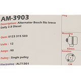 Alternator Iveco Daily 2.8L Diesel - 8140 ENGINE 12V 90A KC - AM-3903
