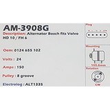 Alternator Volvo FH16 24V 150A HD10LPB - AM-3908G