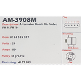 Alternator Volvo FM9 - FH16 24V 80A NCB1 - AM-3908M